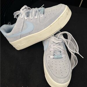 Women's Light Blue and White Sneakers